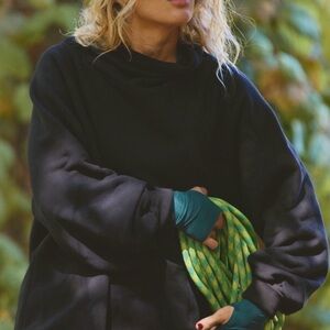 FP Movement by Free People Cutback Mockneck Pullover Black Top size Small